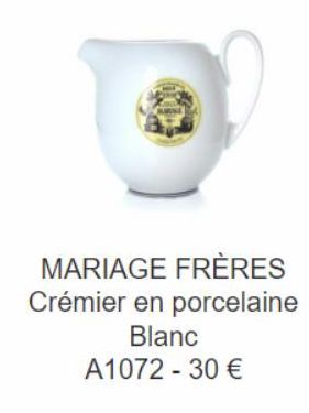 MARIAGE FRÈRES Crémier en porcelaine Blanc  A1072 - 30 € 
