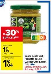 sauce pesto Carrefour