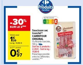 saucisson sec Carrefour