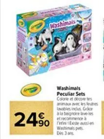 24%  washimais  washimals peculiar sets colore et décome tes animaux avec les feutres lavables inclus grice à la baignoire lave-les et recommence à  washinals pots dis 3 ans 