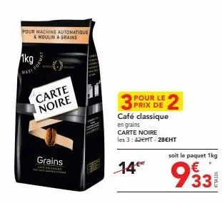Café en grains Carte Noire Classique - Paquet de 1 kg