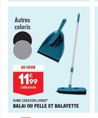 Autres coloris  AU CHOIX  1199  HOME CREATION LIVING  BALAI OU PELLE ET BALAYETTE 