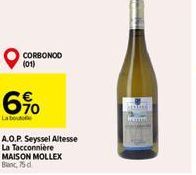 CORBONOD (01)  6%  La bout  A.O.P. Seyssel Altesse La Tacconnière MAISON MOLLEX Blanc, 75d  Ander 