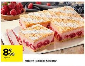 899  La pice  Macaron framboise 6/8 parts 