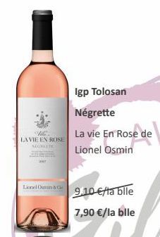 LA VIE EN ROSE  NIGHLITE  Lionel Ostin & Ge  Igp Tolosan Négrette  La vie En Rose de Lionel Osmin  