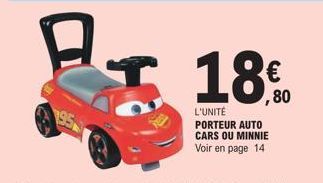 18.0  ,80  L'UNITÉ  PORTEUR AUTO CARS OU MINNIE Voir en page 14 