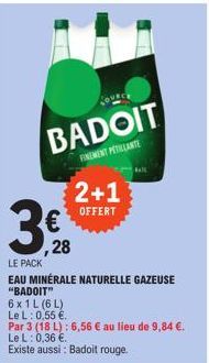 BADOIT  FINEMENT PETILLANTE  2+1 OFFERT 