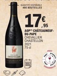 CHASTELLON  17  ,95  AOP CHÂTEAUNEUF-DU-PAPE CHEVALLIER CHASTELLON  2021  75 cl  FRUIT  siger  Puissant  ALITE 