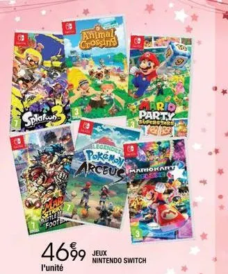 splatone  foot  animal crossing  legende  pokémon arceuc  4699  l'unité  mario party  superstars 447/199  jeux nintendo switch  mariokary carcake  to 