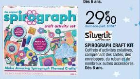 Make Amazing Spiregraph Themed Crafts!  Mak 30-wich  pr Con  spirograph 29%  craft activity set  dont éco-part. 0.10  Silverlit  SPIROGRAPH CRAFT KIT Coffrets d'activités créatives. comprenant des car