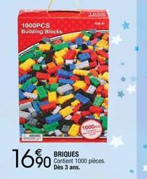 1000PCS Building Blocks  16%  1000  ME  BRIQUES Contient 1000 pièces. Dès 3 ans. 