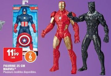 11⁹9  C  FIGURINE 25 CM MARVEL®  Plusieurs modèles disponibles.  DES 