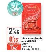 chocolat au lait Lindt