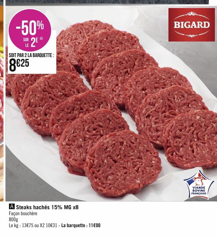 steak haché 15% MG x8