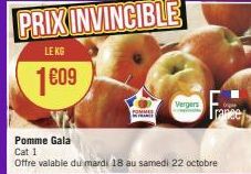 FOMMER  Vergers  Pomme Gala Cat 1  Offre valable du mardi 18 au samedi 22 octobre 