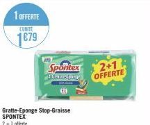 1 OFFERTE  LUNITE  1679  Gratte-Eponge Stop-Graisse SPONTEX  2+1 offerte  Spontex  Gates porge  50  2+1 OFFERTE 