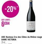 -20%  SOIT L'UNITÉ:  6€84  ADC Rasteau Cru des Côtes du Rhône rouge  DAME VICTORIA 