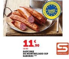 LENG  SAUCISSE  ,90  DE MONTBELIARD IGP SABOREC  SABOREC 