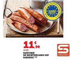 LENG  SAUCISSE  ,90  DE MONTBELIARD IGP SABOREC  SABOREC 