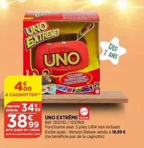 4%⁰  a cagnotter  déduite  uno extreme!  uno  c  surat  des  7 ans 