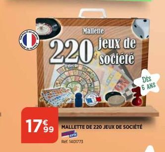 Weed  20  CHAND  Mallette  220 Jeux de  Societe  1799 MALLETTE DE 220 JEUX DE SOCIÉTÉ  Ref. 1401773  DES  6 ANS 