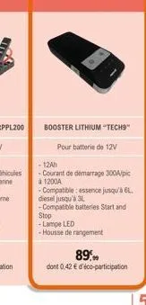 Promo Booster Lithium chez E.Leclerc L'Auto