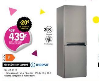 réfrigérateur combiné Indesit