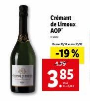 Crémant de Limoux AOP  -2829  Dume 18/1025/10  -19%  4.79  3.85 