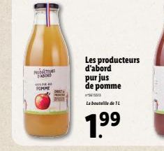 N  FABORD  POMME  Les producteurs d'abord purjus de pomme  w561553  La bouteille de TL  1.⁹⁹ 