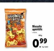 halloween snacks  sitem a  biscuits apéritifs  96764  100g  0.99 