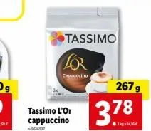 tassimo l'or cappuccino  tassimo  for  cappuccino  267 g  3.78 