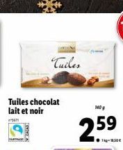 Tuiles chocolat lait et noir  5571  Tuiles.  140 g  25⁹ 