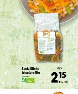 Sacla Eliche tricolore Bio  505429  SHAN  cha Took  Bio  500g  T-4.30€  