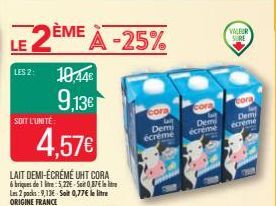 lait demi-écrémé Cora