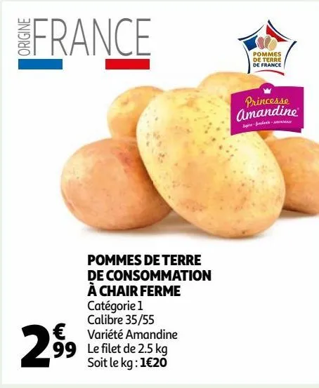 pommes de terre de consommation à chair ferme