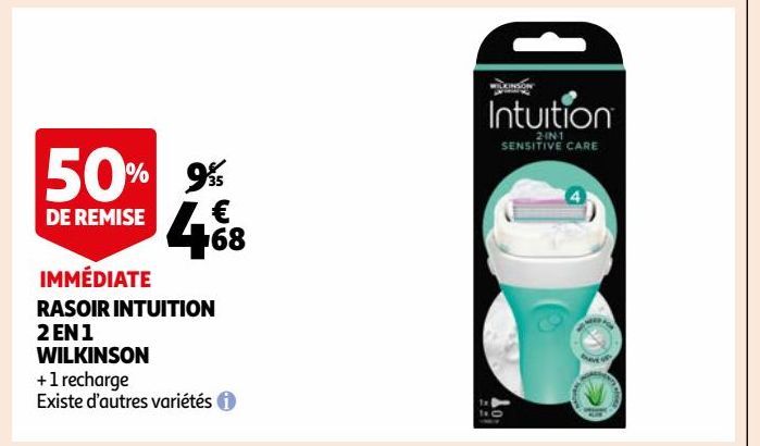 RASOIR INTUITION 2 EN 1 WILKINSON