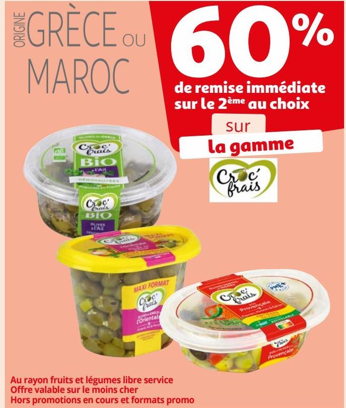 60% de remise immédiate sur le 2ème au choix sur la gamme