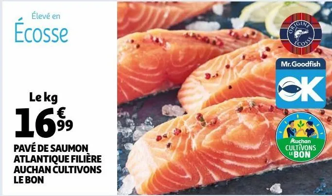 pavé de saumon atlantique filière auchan cultivons le bon