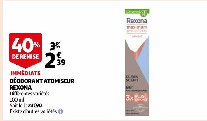 DÉODORANT ATOMISEUR REXONA