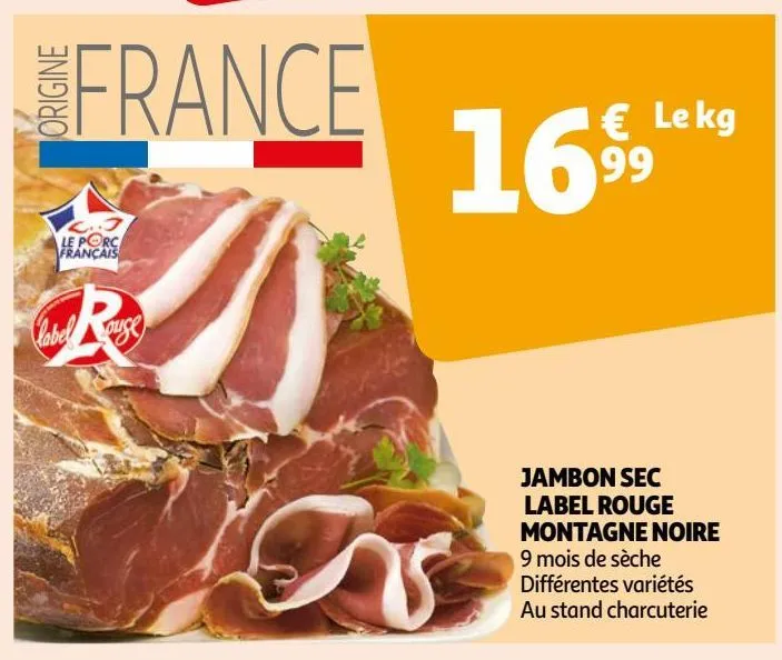 jambon sec label rouge montagne noire