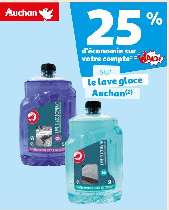 25% d'économie sur votre compte WAAOH!!! sur la lave glace Auchan