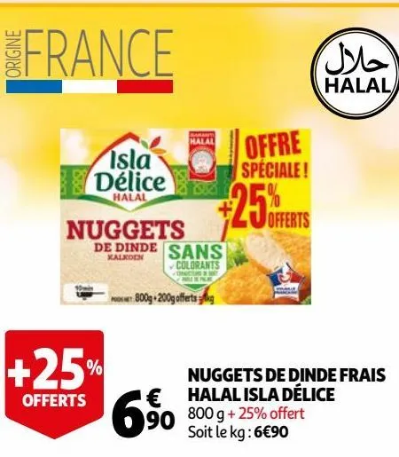 nuggets de dinde frais halal isla délice