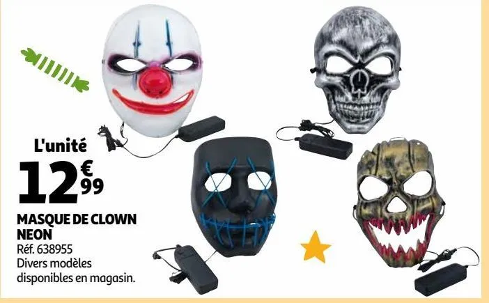 masque de clown neon