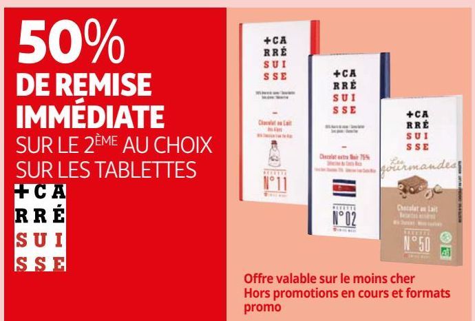 50% DE REMISE IMMÉDIATE SUR LE 2ÈME AU CHOIX SUR LES TABLETTES