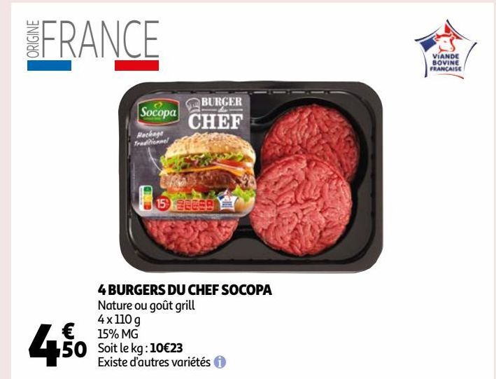 4 BURGERS DU CHEF SOCOPA