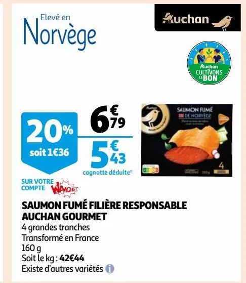  saumon fumé filière responsable auchan gourmet