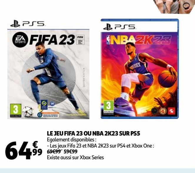 LE JEU FIFA 23 OU NBA 2K23 SUR PS5