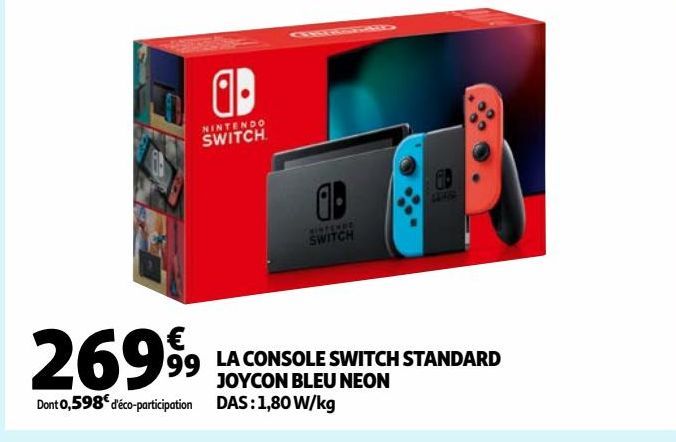 LA CONSOLE SWITCH STANDARD JOYCON BLEU NEON 