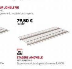 79,50 €  LUNITE  ÉTAGÈRE AMOVIBLE  REF:RANGS-E  Étagère amovible adaptée à Carmoire RANGS 