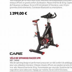 Velo elliptique performant doté d'une résistance aéromagnétique motorisée à 12 niveaux offrant un grand confort dutilisation Masse d'inertie de 10 kg Capteurs de fréquence cardiaque. Écran LCD rétroéc